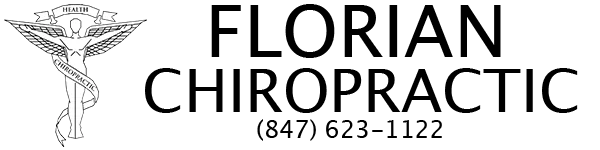 Florian Chiropractic logo with caduceus symbol and phone number 847-623-1122